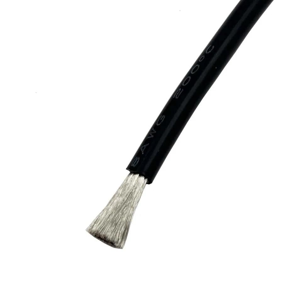 Black Heat-Resistant Soft Silicone Wire, 6–28 AWG, 1/5/10/20 m (1 m, 18 AWG)