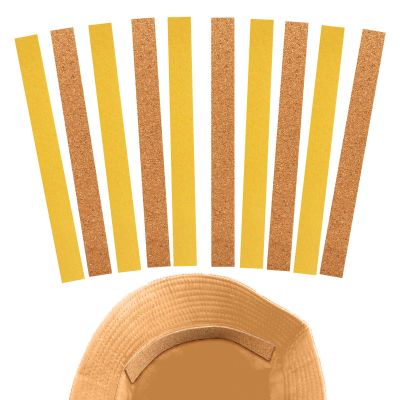JRILUO 10-Pack Self-Adhesive Cork Strips for Hat Size Adjustment, 200 x 20 x 2 mm