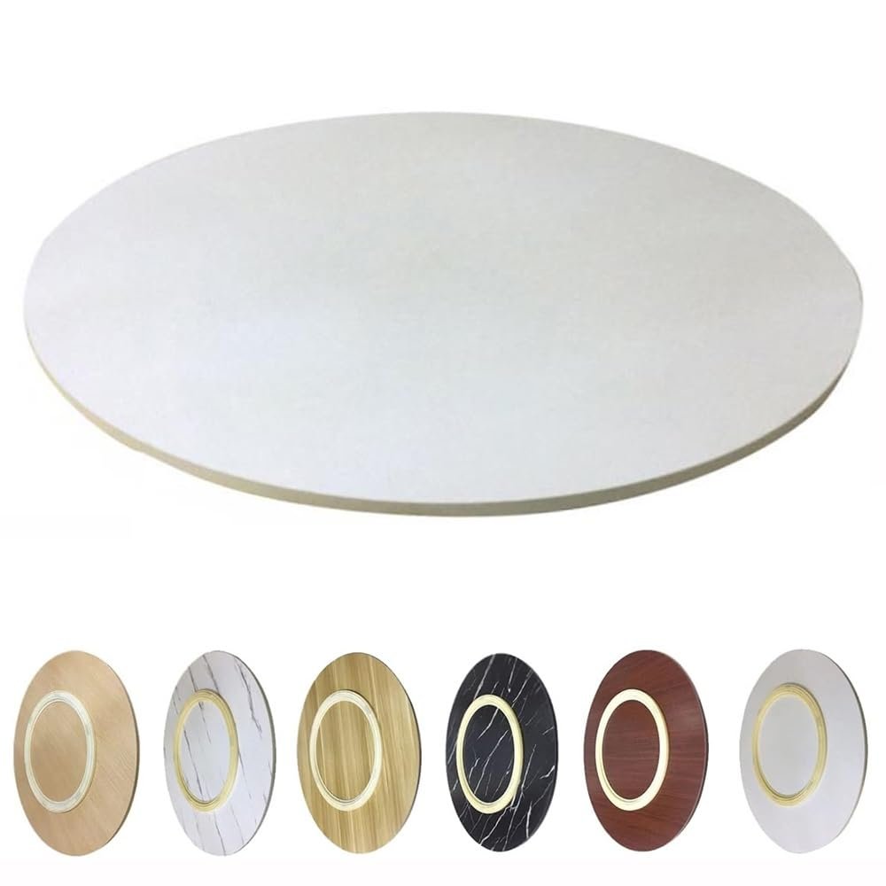 Large Wooden Lazy Susan Turntable, 30/36/40 in, 360° Round Rotating Serving Tray for Dining Tables, Beige, 27.6 in