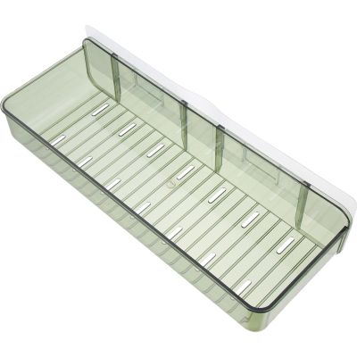 HOLIDYOYO Wall-Mounted PET Bathroom Shelf Organizer, No Drilling, for Shampoo, Spices and Toiletries