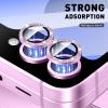 Zeponny Camera Lens Protector for Samsung Galaxy Z Flip 7, Glittering 9H Tempered Glass, Automatic Alignment with Individual Metal Rings, Purple view 2