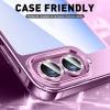Zeponny Camera Lens Protector for Samsung Galaxy Z Flip 7, Glittering 9H Tempered Glass, Automatic Alignment with Individual Metal Rings, Purple view 3
