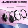 Zeponny Camera Lens Protector for Samsung Galaxy Z Flip 7, Glittering 9H Tempered Glass, Automatic Alignment with Individual Metal Rings, Purple view 4