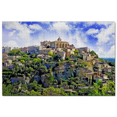 France Puzzle, 100 Pieces – Gordes Stone Town, Provence, 45.5 x 35.5 cm