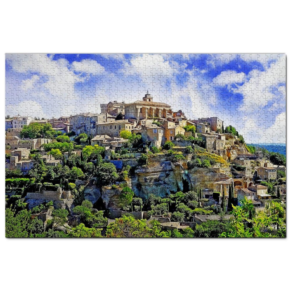 France Puzzle, 100 Pieces – Gordes Stone Town, Provence, 45.5 x 35.5 cm