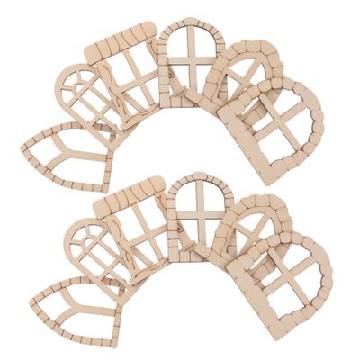 25-Piece Miniature Wooden Windows for Gardens and Dollhouses