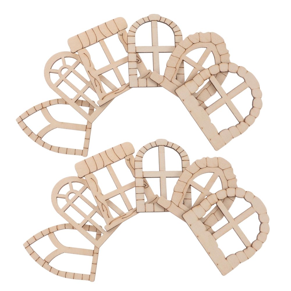 25-Piece Miniature Wooden Windows for Gardens and Dollhouses