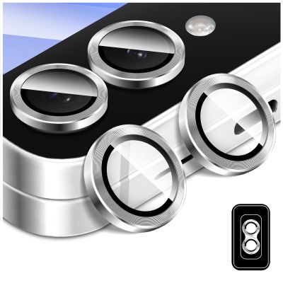 Zeponny Camera Lens Protector Compatible with Samsung Galaxy Z Flip 6, Automatic Alignment with Individual Aluminum Rings, Tempered Glass Camera Protector, Silver