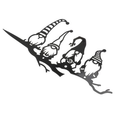 Supvox Iron Garden Gnome Stake, Black