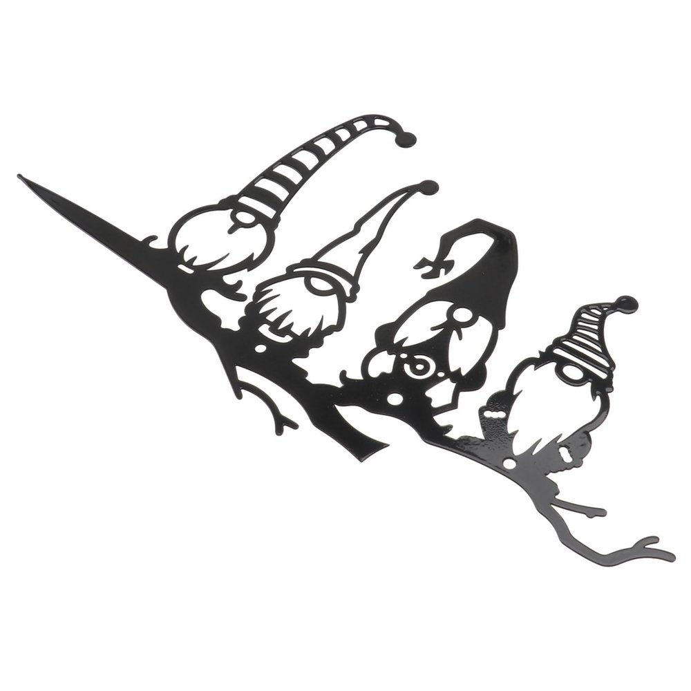 Supvox Iron Garden Gnome Stake, Black