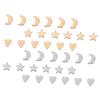 HAPINARY 60 Creative Alloy Spacer Beads in Moon, Star, and Heart Shapes for DIY Jewelry Making view 1