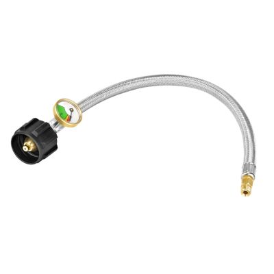 Gas Pressure Regulator Hose with Pressure Gauge, 38 cm