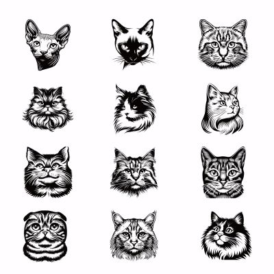 SUPERDANT 12-Piece Cat Head Transfer Paper