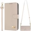 GoodcAcy Armor Wallet Case with Strap for Realme P3 5G, Beige view 1