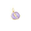 Vintageparts Brass Pendant with Lilac Enamel and Seahorse view 1