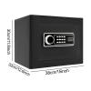 Fireproof Home Safe, 38 × 32 × 30 cm, Digital Safe with Emergency Key, Removable Shelf and Alarm, Black view 2