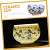 Chinese Ceramic Tea Cup with Hand-Drawn Mountain Design view 4