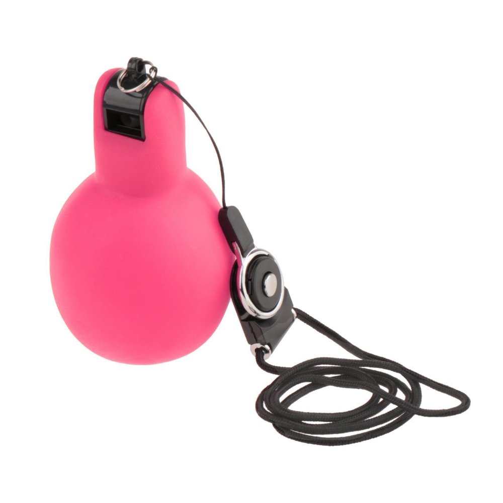 DimyFew Hand Squeeze Whistle with Lanyard, Portable for Camping, Sports, Basketball, Hiking, Pink