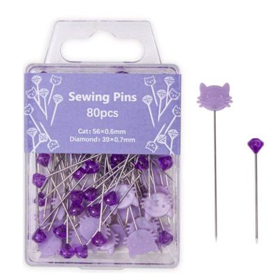 Straight Sewing Pins, 80 Pieces | Tailoring Supplies for Craft Projects