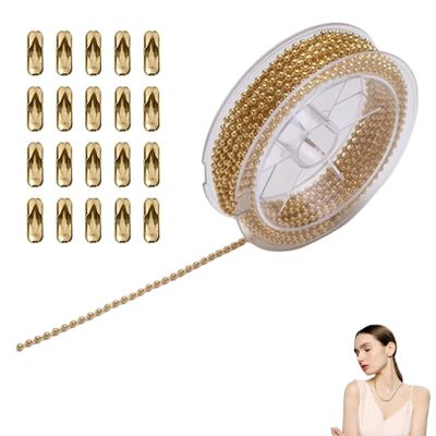 5m Stainless Steel Ball Chain Gold with 20 Connectors