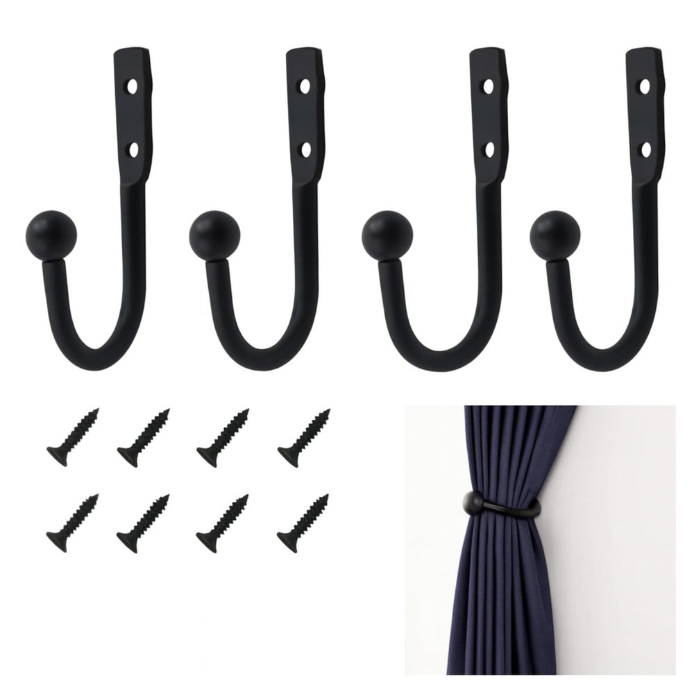 EULAPGOE Wall Hook Set Black 4 Pieces