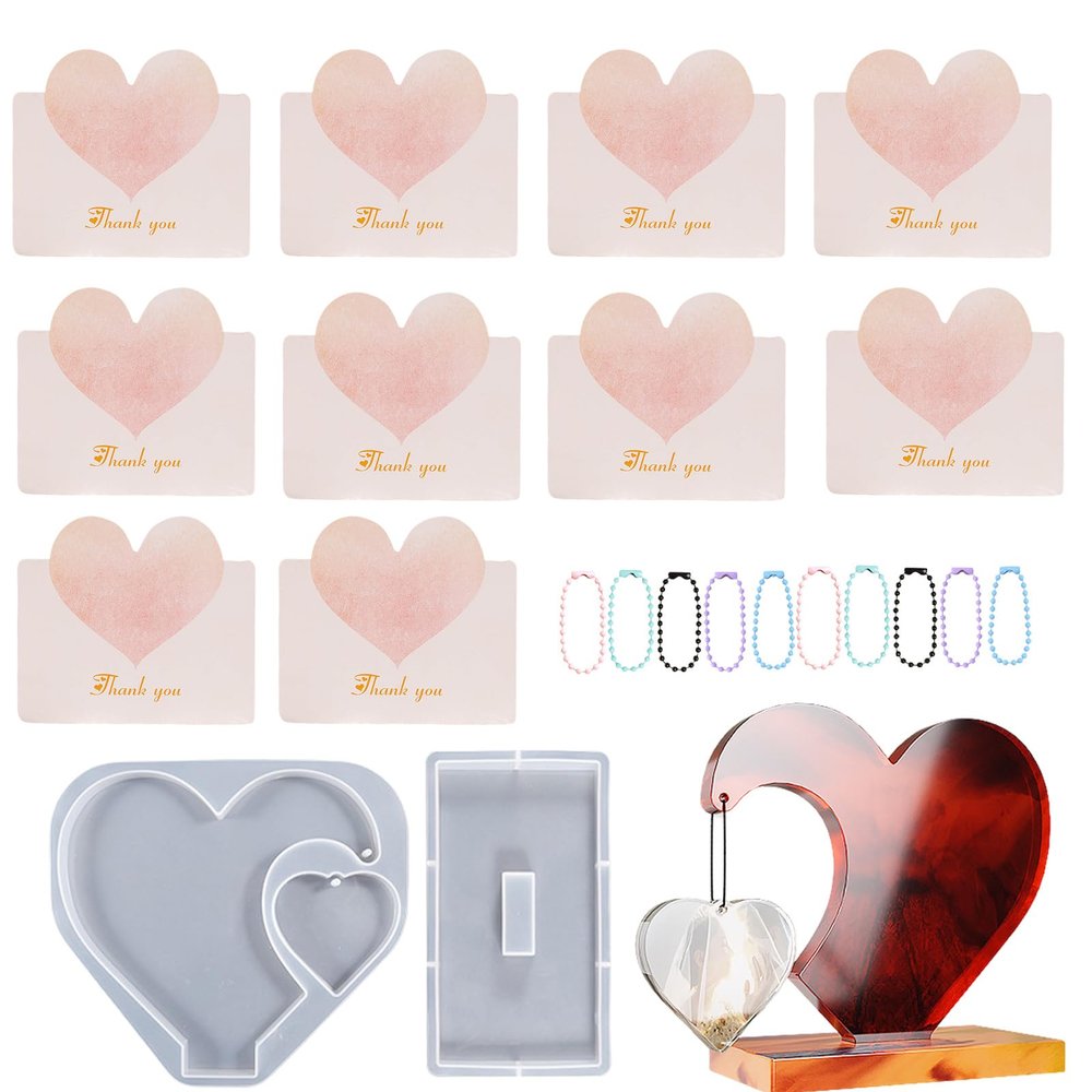 Heart Silicone Mold Set DIY Decoration 2-Piece