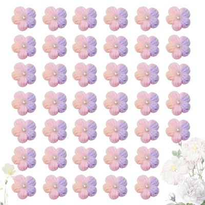 Crocheted Flower Appliqués, 40 Miniature Flowers
