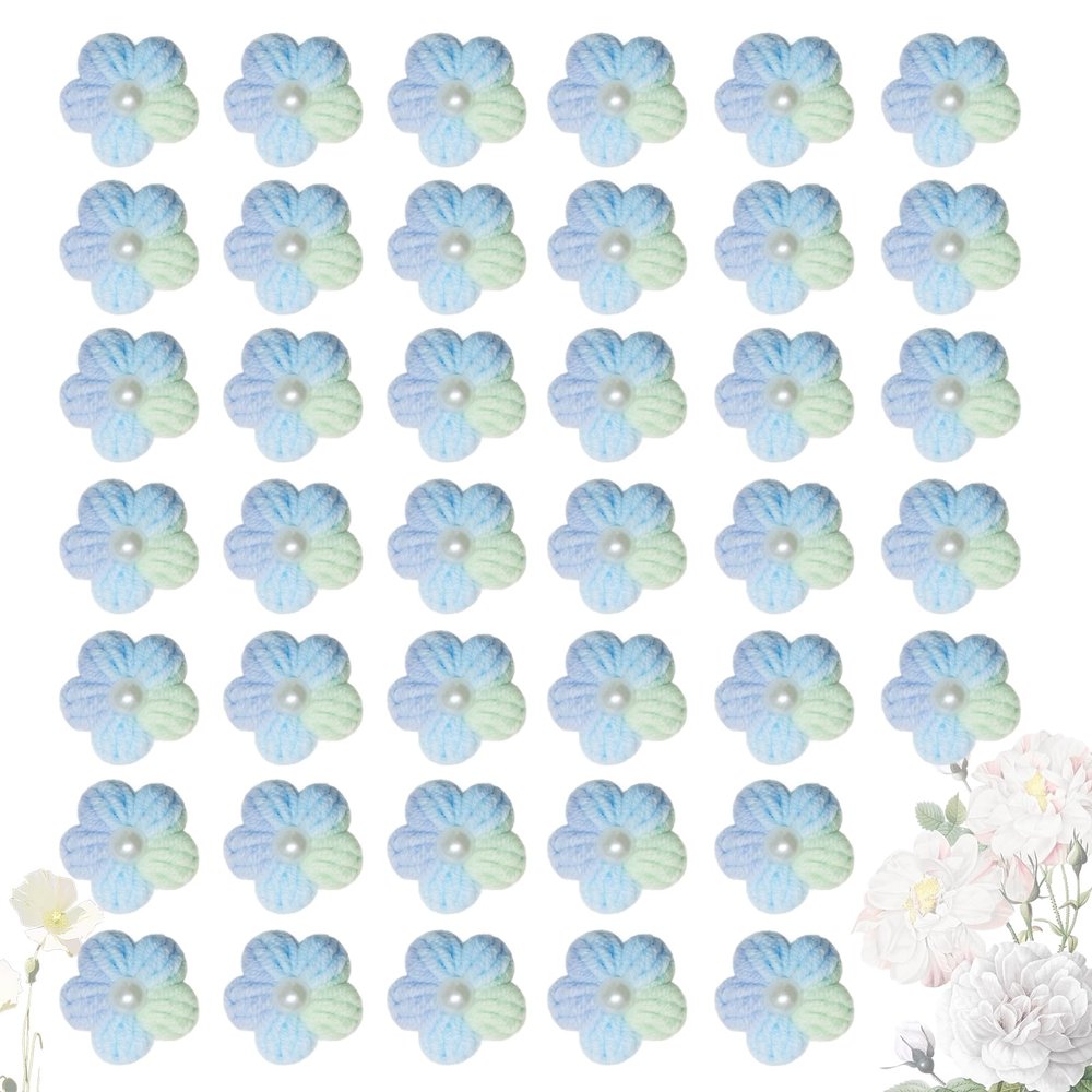 Crocheted Flower Appliqués, 40 Miniature Flowers