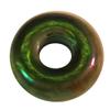 Glass Beads with Large Hole, Green Iridescent, 100g view 1