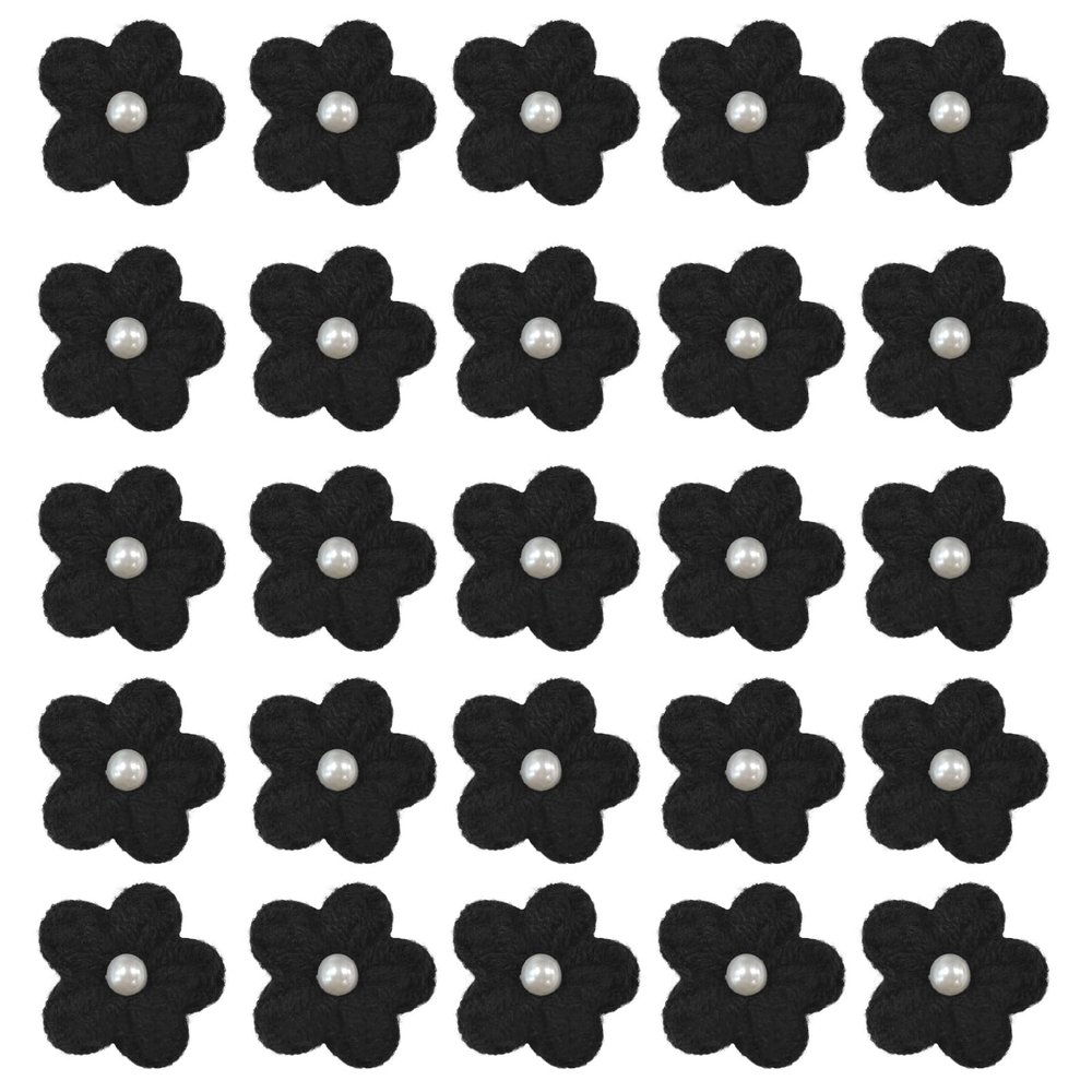 Crocheted Flower Patches, 25 Miniature Flowers