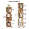 OWOHYG 4-Tier 360° Rotating Wooden Bookshelf with Bookstopper, 15.7 x 15.7 x 51.1 in view 2