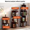 OWOHYG 4-Tier 360° Rotating Wooden Bookshelf with Bookstopper, 15.7 x 15.7 x 51.1 in view 3