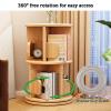 OWOHYG 4-Tier 360° Rotating Wooden Bookshelf with Bookstopper, 15.7 x 15.7 x 51.1 in view 4