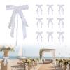 10 White Wedding Car Ribbons view 1