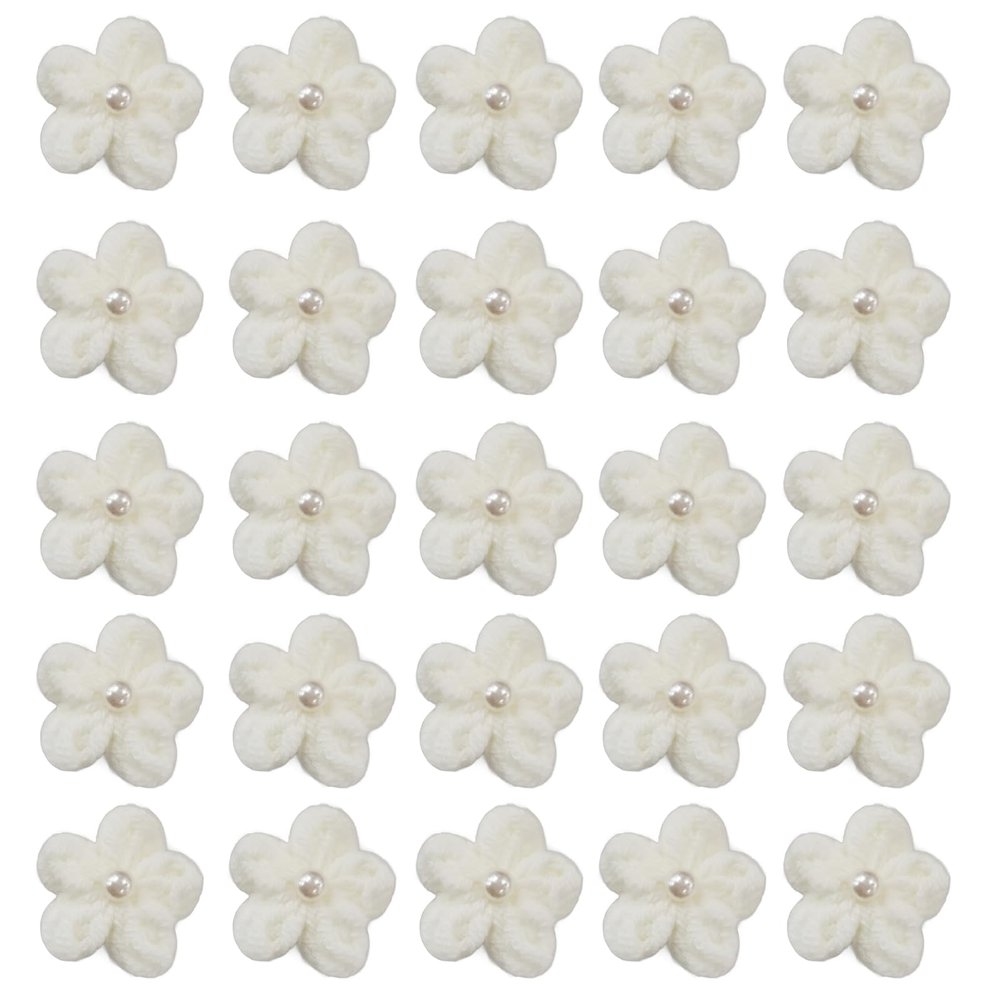 Crocheted Flower Appliqués, 25 Miniature Flowers