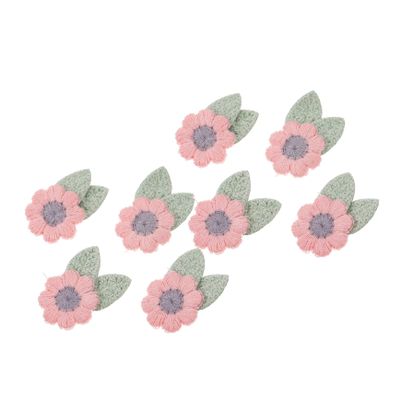 EXAOMBLE Flower Embroidered Patches for Clothing - 10 Pack Pink