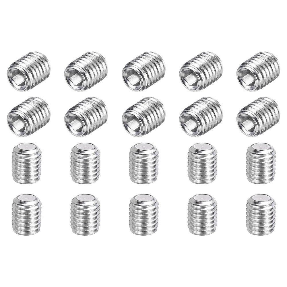 Sourcing Map M10 x 1.5 x 12 mm Stainless Steel Set Screws, 20-Pack