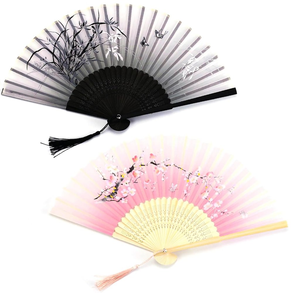 BEJAGWUS 2-Pack Foldable Hand Fans