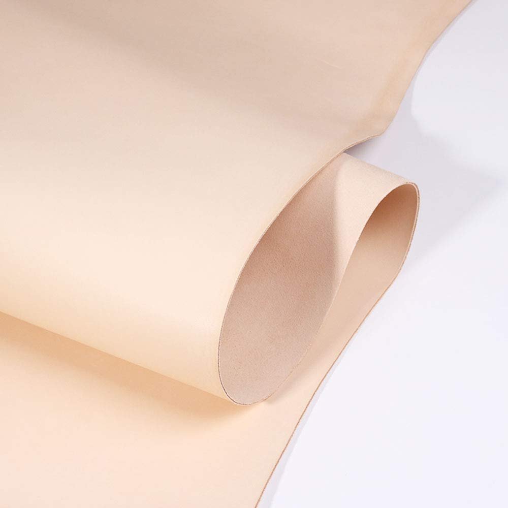 AIXILAN Pre-Cut Vegetable-Tanned Cowhide Leather, 2.0 mm Thick, 11 x 36 cm