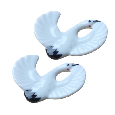 Ceramic Chopstick Rest with Crane Design