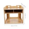 DOITOOL Wooden Desktop Printer Stand, Multi-Tier Storage Shelf and Desk Organizer for Small Items, Paper and Files view 2