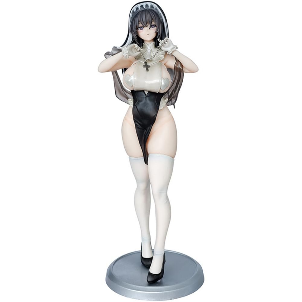 Praying Nun Figure Model Cosplay Sister-san MeiMei Action Figure Statue, Swimsuit Standing Pose, 28 cm
