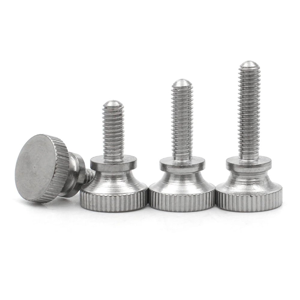 Generic 110-Piece M2 M2.5 M3 M4 M5 M6 M8 M10 M12 GB834 304 Stainless Steel Round Knurled Thumb Screws, High Step Head, Hand-Tightening Bolts for Curtain Walls (30 mm, M4, 5 pcs)