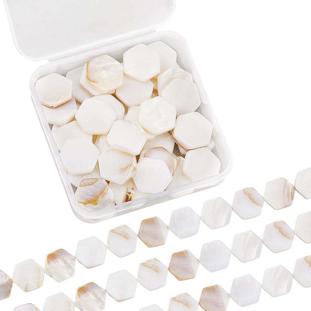 SUNNYCLUE 2 Strands Approx. 42 pcs 16mm Natural Sea Shell Beads