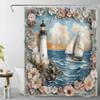 LB Nautical Lighthouse Shower Curtain, 150 x 200 cm view 1
