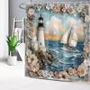 LB Nautical Lighthouse Shower Curtain, 150 x 200 cm view 3