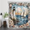 LB Nautical Lighthouse Shower Curtain, 150 x 200 cm view 4