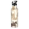 Western Cowboy Horse Aztec Equestrian Stainless Steel Water Bottle with Straw Cap, Insulated Drink Flask for Boys and Girls, 567.0 g (600 ml) view 1