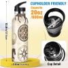 Western Cowboy Horse Aztec Equestrian Stainless Steel Water Bottle with Straw Cap, Insulated Drink Flask for Boys and Girls, 567.0 g (600 ml) view 2