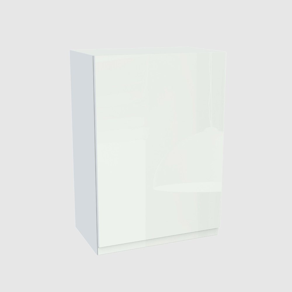 Laclar FREZO Kitchen Wall Cabinet, Handleless, Soft-Close, High-Gloss White, 50 x 32 x 72 cm
